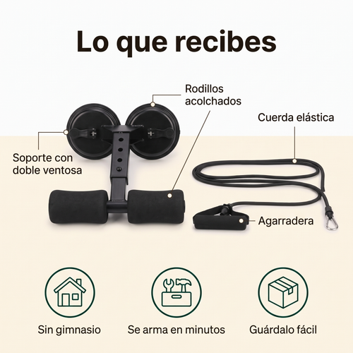 Lo que recibes: soporte con doble ventosa y cuerda elástica